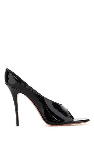 Amina Muaddi Anok Slipper 105 Patent Black 105 Mm Sm In Black