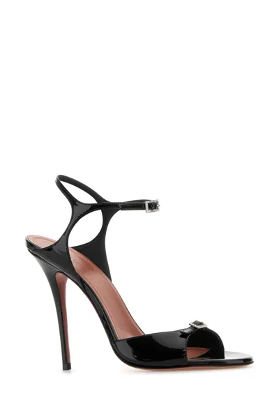 Amina Muaddi Adut Crystal-embellished Buckled Patent-leather Sandals