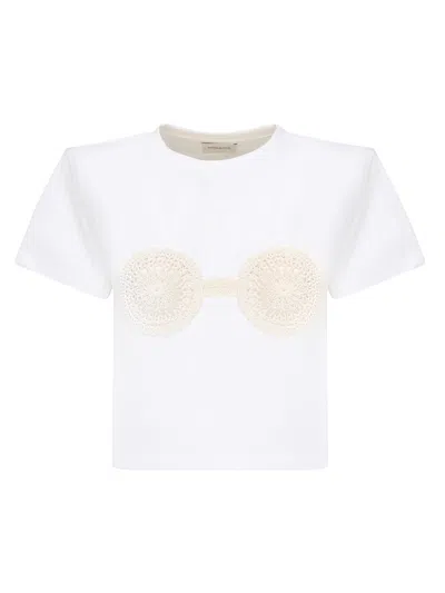Magda Butrym Cropped T-shirt With Crochet Bra