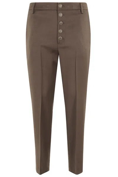 Dondup Nima Button-fastening Trousers In Gray