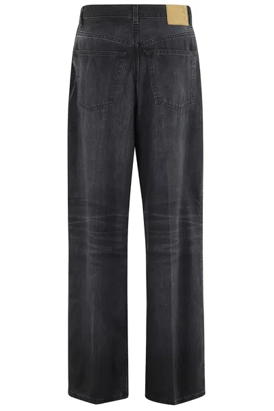 Haikure Black Jeans With Belt Loops And Logo Patch On The Rear