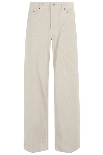 Haikure Wide Leg Corduroy Cotton Pants In Neutral