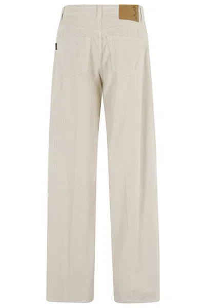 Haikure Wide Leg Corduroy Cotton Pants In Neutral