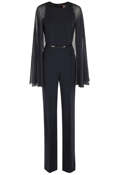 Max Mara Studio Pants Woman Blue In Black