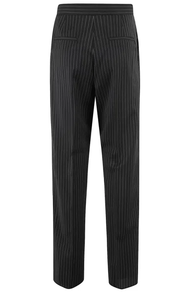 Max Mara Tailored Pinstripe Trousers With High Waist And Pleated Front
