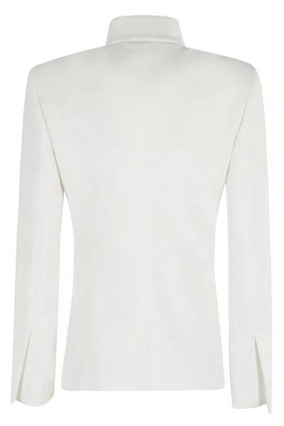Max Mara Ghiotto Open-front Blazer With Knotted Sashes In White