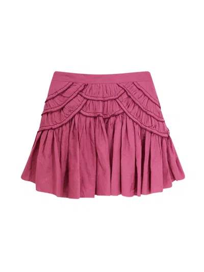 Isabel Marant Étoile Marant Etoile Women Ceola Cotton Blend Miniskirt In Burgundy