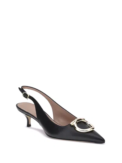 Ferragamo Gancini Slingback Pumps In Black