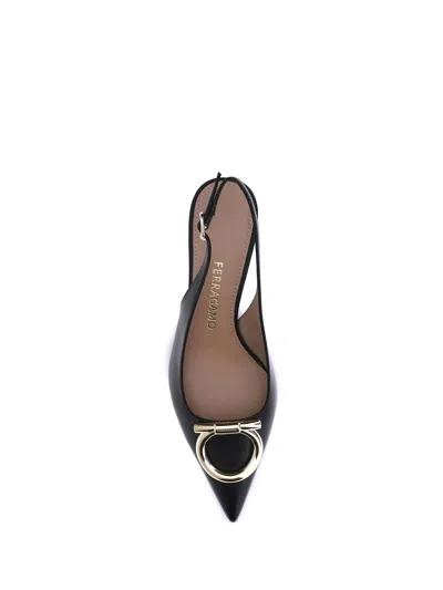 Ferragamo Gancini Slingback Pumps In Black