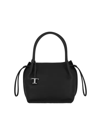 Tod's Medium Logo Bucket Bag In Black