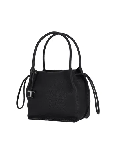Tod's Medium Logo Bucket Bag In Black