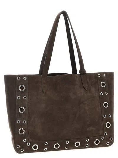 Valentino Suede Shoulder Bag With Maxi Metal Studs