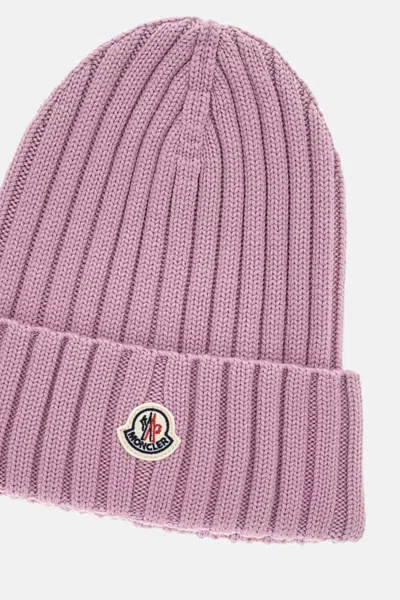 Moncler Pink Logo Beanie Hat