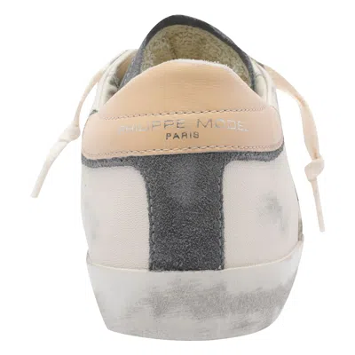 Philippe Model Low Top Leather Sneakers With Suede Accents