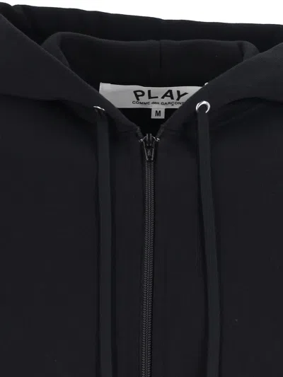 Comme Des Garçons Play Hooded Sweatshirt With Drawstring And Pockets