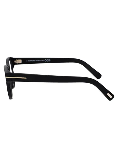 Tom Ford Matte Black Acetate Glasses In Black