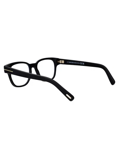 Tom Ford Matte Black Acetate Glasses In Black