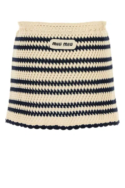 Miu Miu Two-tone Crochet Mini Skirt