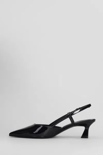 Stuart Weitzman Vinnie 50 Pumps In Black Patent Leather