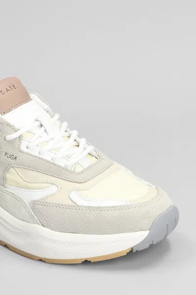 Date Fuga Sneakers In Beige Suede And Fabric