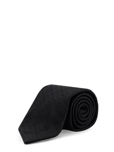 Dolce & Gabbana Silk Loop Jacquard Slim Tie In Black