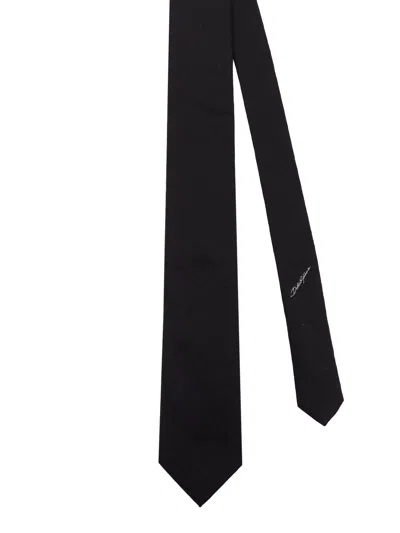 Dolce & Gabbana Silk Loop Jacquard Slim Tie In Black