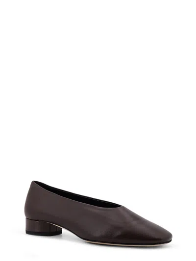 Aeyde Womens Dark Brown Delia Pointed-toe Leather Heeled Courts