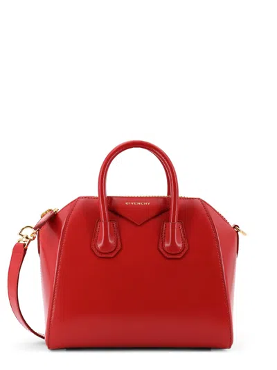 Givenchy Mini Leather Shoulder Bag With Structured Shape In Red