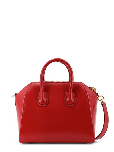 Givenchy Mini Leather Shoulder Bag With Structured Shape In Red