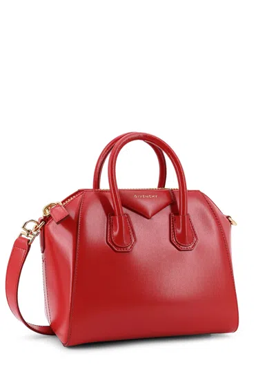 Givenchy Mini Leather Shoulder Bag With Structured Shape In Red