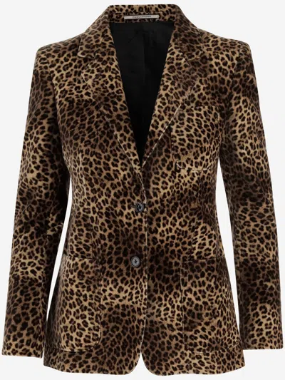 Tagliatore Leopard Print Single-breasted Blazer