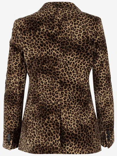 Tagliatore Leopard Print Single-breasted Blazer