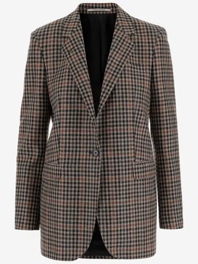 Tagliatore Checked Pattern Wool Jacket Front Pockets In Multi