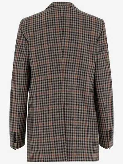 Tagliatore Checked Pattern Wool Jacket Front Pockets In Multi