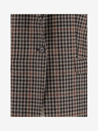 Tagliatore Checked Pattern Wool Jacket Front Pockets In Multi