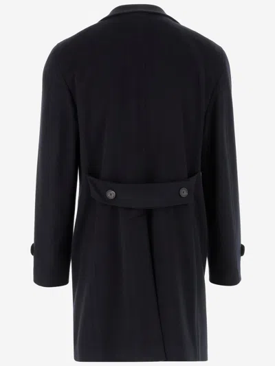 Tagliatore Thomas Lapel-pocket Wool Coat In Black