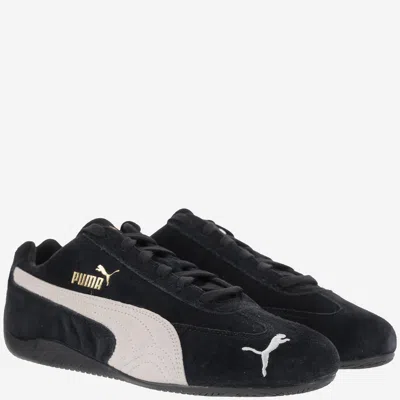 Puma 'speedcat' Black Sneakers With Logo Print On The Side And Logo Lettering On The Side In Black