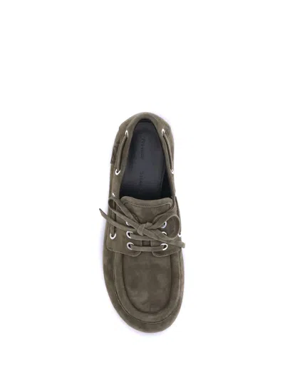 Proenza Schouler Suede Deck Loafers In Green