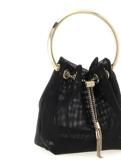 Jimmy Choo Leather Bucket Bag Metallic Handle
