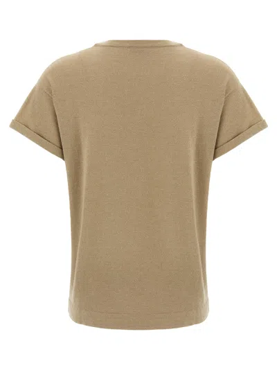 Brunello Cucinelli Beige Cashmere Solid T-shirt