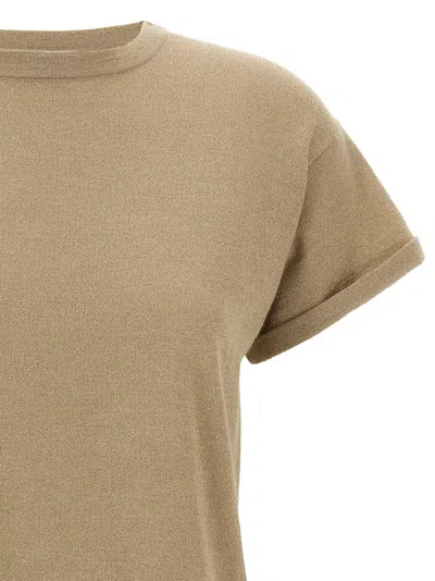 Brunello Cucinelli Beige Cashmere Solid T-shirt