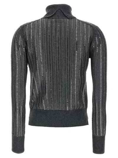 Ermanno Scervino Crystal Sweater Sweaters And Cardigans Gray In Black