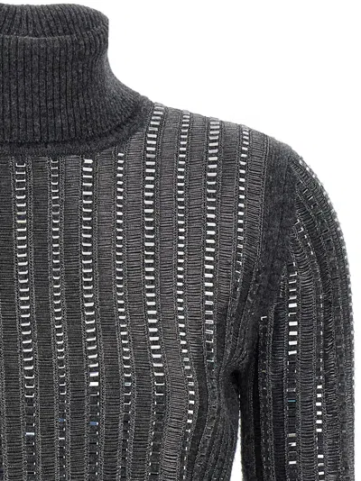 Ermanno Scervino Crystal Sweater Sweaters And Cardigans Gray In Black