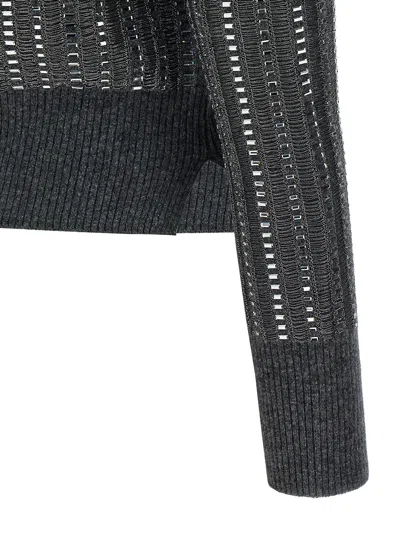 Ermanno Scervino Crystal Sweater Sweaters And Cardigans Gray In Black