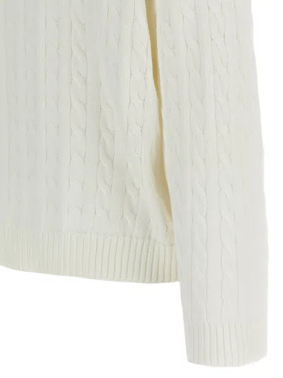 Brunello Cucinelli Braided Cotton Sweater Sweaters And Cardigans White In Neutral