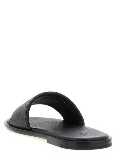 Fendi Sandals With Logo In Black