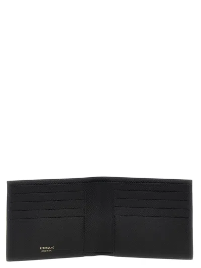 Ferragamo Micro Gancio Grained Leather Bi-fold Wallet