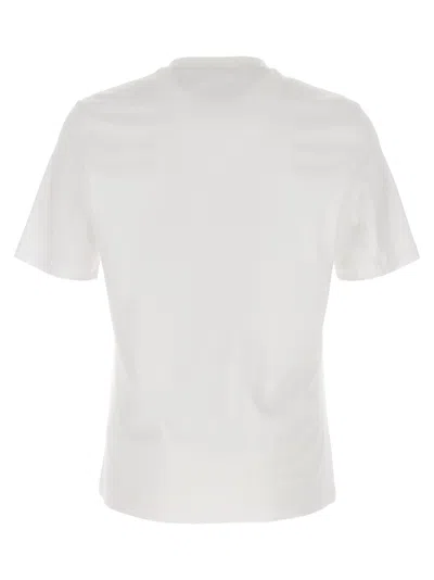 Brunello Cucinelli Crew Neck Graphic Print Short Sleeves T-shirt In Neutral