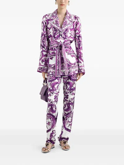 Dolce & Gabbana Pajama Shirt Sweaters And Cardigans Multicolor In Purple