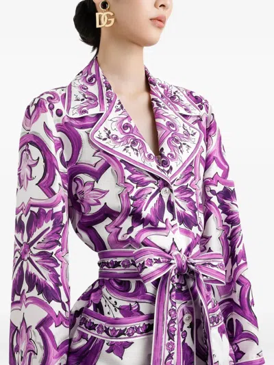 Dolce & Gabbana Pajama Shirt Sweaters And Cardigans Multicolor In Purple